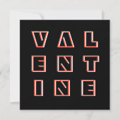 Moderne Raumzeittypografie Black Valentines Card (Vorderseite)