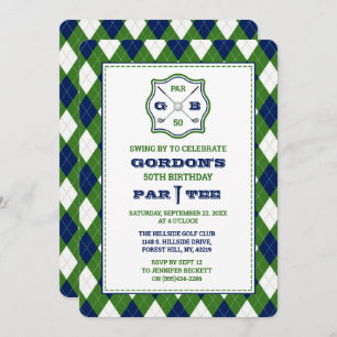 Moderne Raute Golf jedes Alter Geburtstag Einladung