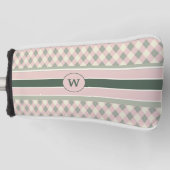 Moderne Raute Muster Mit Monogramm Golf Headcover (Vorderseite)