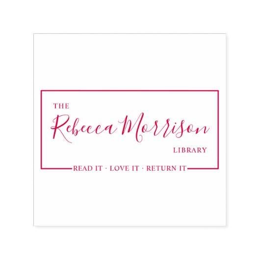Moderne Read it Liebe | Benutzerdefinierte Bibliot Permastempel (Design)