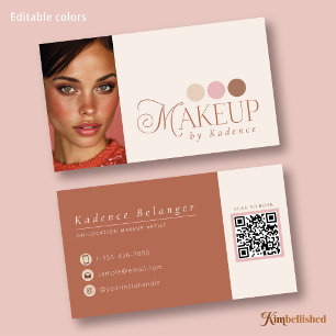 Moderne Readymade-Logo-Foto-Makeup-Artist Visitenkarte