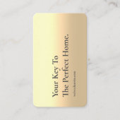 MODERNE REAL ANWESEN AGENT REALTOR KEY BLACK GOLD VISITENKARTE (Vorderseite)