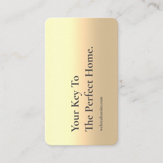 MODERNE REAL ANWESEN AGENT REALTOR KEY BLACK GOLD VISITENKARTE (Vorderseite)