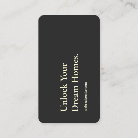 MODERNE REAL ANWESEN AGENT REALTOR UNLOCK DREAM ZU VISITENKARTE (Vorderseite)