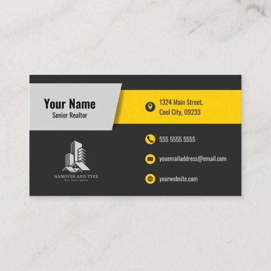 Moderne Real Anwesen Business Card mit QR Code Visitenkarte (Rückseite)