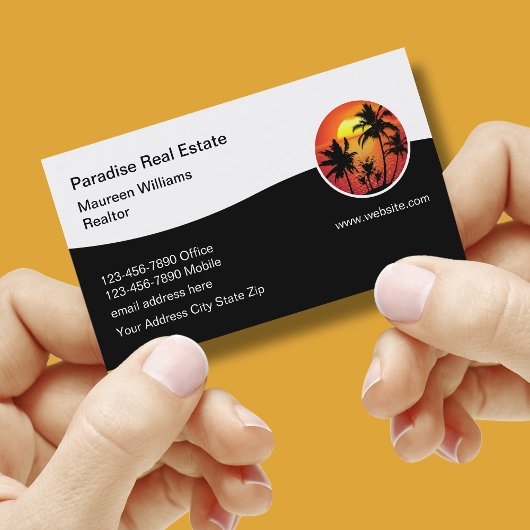 Moderne Real Anwesen Tropical Business Cards Visitenkarte