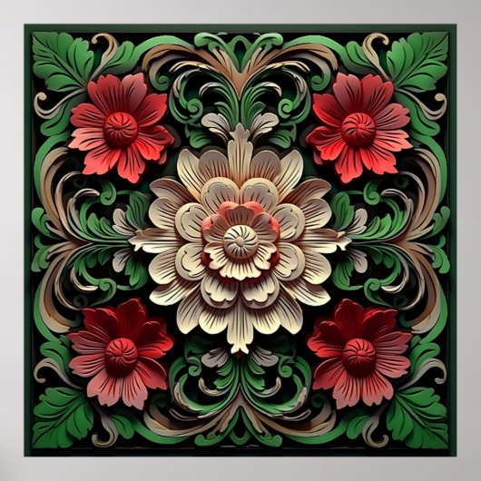 Moderne realistische Blume Poster (Vorne)