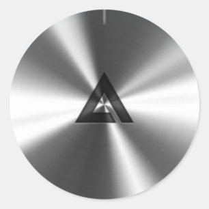 Moderne realistische Shiny Steel Textur Runder Aufkleber
