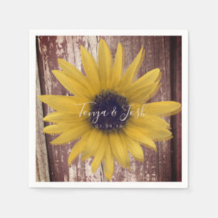 Moderne realistische Sonnenblumen-Fotografie für r Serviette