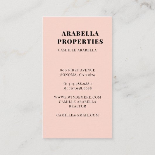 Moderne Realtor Real Anwesen Foto Business Card Visitenkarte (Rückseite)