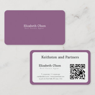 Moderne Realtor-Werbung im einfachen QR-Code-Stil Visitenkarte