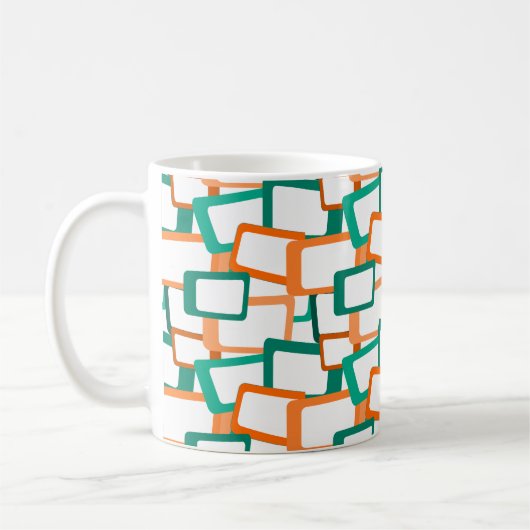 Moderne Rechtecke aus dem Mittelalter Kaffeetasse (Links)