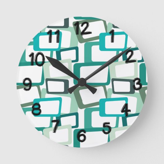 Moderne Rechtecke aus dem Mittelalter Runde Wanduhr (Vorderseite)