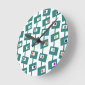 Moderne Rechtecke und Plätze aus dem Mittelalter Runde Wanduhr (Winkel)