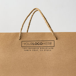 Moderne rechteckige Logo-Rücksendeadresse für Unte Permastempel