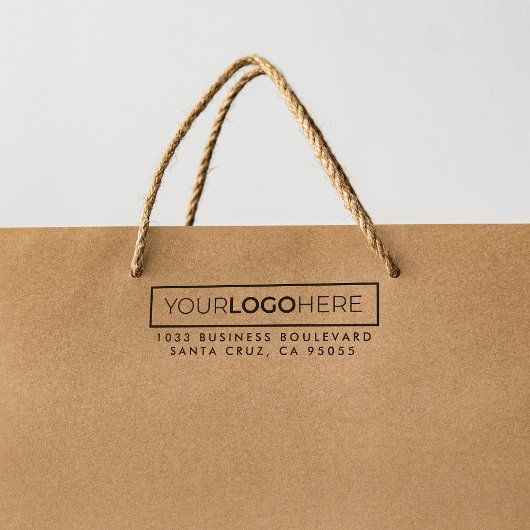 Moderne rechteckige Logo-Rücksendeadresse für Unte Permastempel