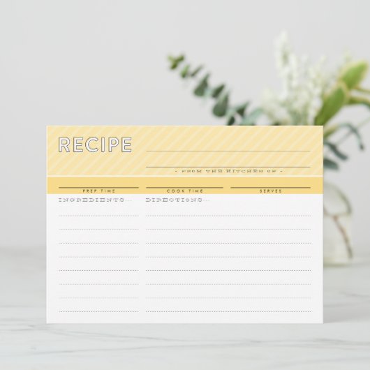 MODERNE RECIPE CARD niedlicher Veranstalter minima Dankeskarte (Stehend Vorderseite)