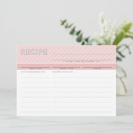 MODERNE RECIPE CARD niedlicher Veranstalter minima Dankeskarte (Stehend Vorderseite)