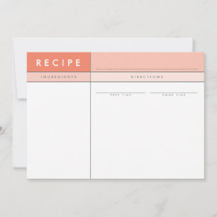MODERNE RECIPE CARD Organisator Block minimale ora Dankeskarte