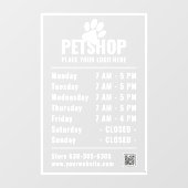 Moderne Rectangle Ihre Logoöffnungszeiten. Geschäf Fensteraufkleber (Blatt)