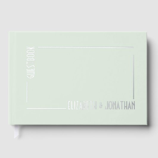 Moderne Rectangle Wedding Gästebuch (Vorderseite)