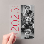 Moderne Red 3 Foto Akryllische Abschluss Ankündigu Acryleinladungen (Insitu (Handheld))