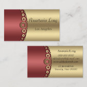 Moderne Red and Gold Business Card Visitenkarte (Vorne/Hinten)