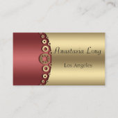 Moderne Red and Gold Business Card Visitenkarte (Vorderseite)