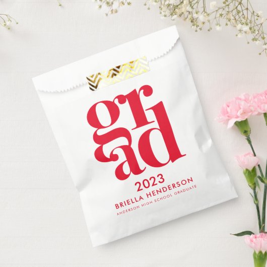 Moderne Red and White Graduation Party Gunst Bag Geschenktütchen (Versiegelt)