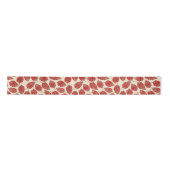 Moderne Red Birch Blätter Muster Satin Ribbon Satinband (Vorderseite)