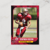 Moderne Red & Black Football Trading Card Telefonnummerkarte (Vorderseite)
