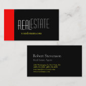 Moderne Red Black Grau Yellow Visitenkarte (Vorne/Hinten)