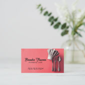 Moderne Red & Black Koch Hat und Silverware Visitenkarte (Stehend Vorderseite)