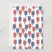 Moderne Red & Blue Popsicles 4. Juli Party Einladung (Rückseite)