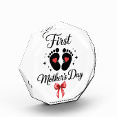 Moderne Red Bow 1st Mother's Day Typografie Fotoblock (Links)