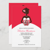 Moderne Red Bridal Dusche Einladung (Vorne/Hinten)