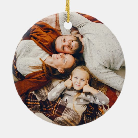 Moderne Red Calligraphy Script Frohe Weihnachten Keramik Ornament (Hinten)