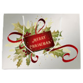 Moderne Red Christmas Holiday Geschenktasche Große Geschenktüte (Vorderseite)