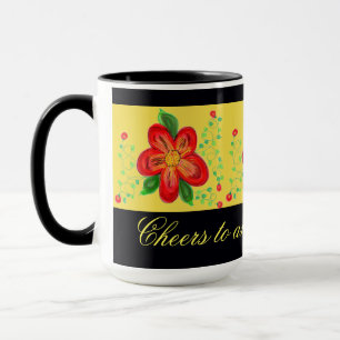 Moderne Red Flower Tasse