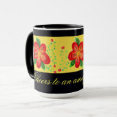 Moderne Red Flower Tasse (Vorderseite Links)