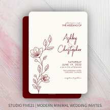 Moderne Red Foliage Kontur All-in-One Hochzeit