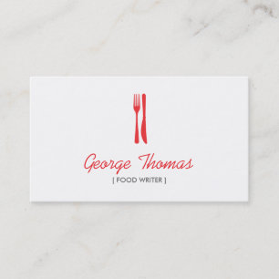 MODERNE RED FORK & KNIFE LOGO Business Card Visitenkarte