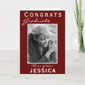 Moderne Red Glückwunschs Graduate Abschluss Foto C Karte (Vorderseite)