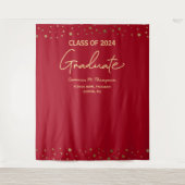 Moderne Red Gold Class 2024 Background Abschluss Wandteppich (Vorderseite)