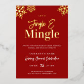 Moderne Red Gold Corporate Holiday Party Einladung (Vorderseite)