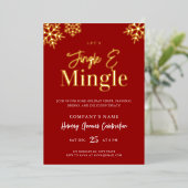 Moderne Red Gold Corporate Holiday Party Einladung (Stehend vorne)