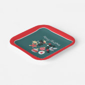 Moderne Red Gold & Silver Weihnachtsschmuck Aquama Pappteller (Gewinkelt)