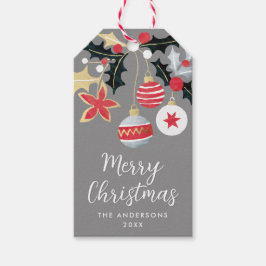 Moderne Red Gold & Silver Weihnachtsschmuck Geschenkanhänger