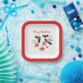 Moderne Red Gold & Silver Weihnachtsschmuck Pappteller (Party)