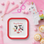 Moderne Red Gold & Silver Weihnachtsschmuck Pappteller (Party)